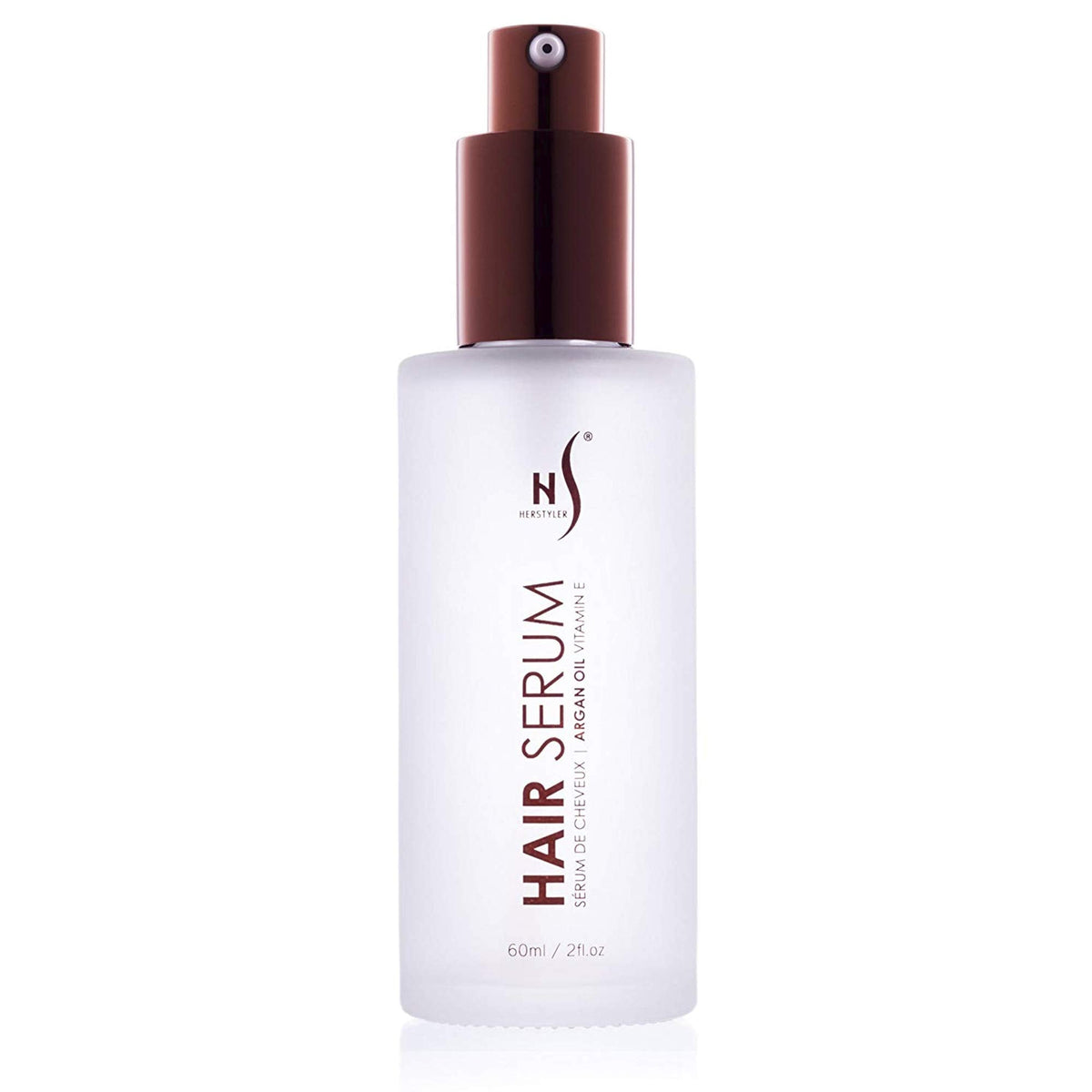 HerStyler Hair Repair Serum - Argan Oil Hair Serum for Frizzy and Damaged Hair - For Frizz, Styling and Shine - Lightweight - Hydrating - Fast Absorbing - For Thicker, Fuller Hair - 2 Fl Oz - 1 Pack