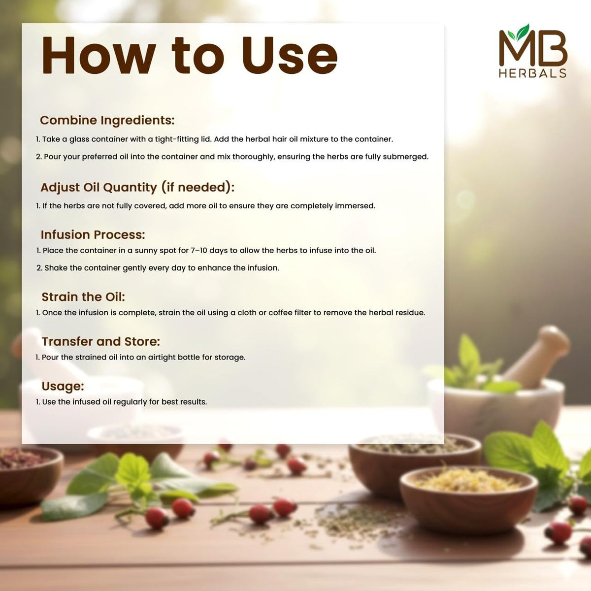 MB Herbals Hair Oil Mix - 17 Whole Herbs Blend for DIY Hair Oil - Amla, Hibiscus, Neem, Fenugreek, Curry Leaves, & More - Traditional Herbal Mix - 3.5 oz (100g)