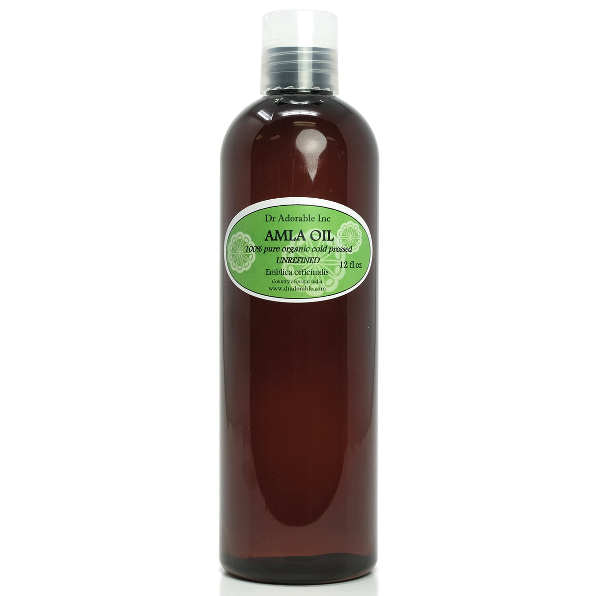 Dr Adorable - 12 oz - Organic AMLA OIL UNREFINED - 100% Pure Cold Pressed Extra Virgin for Healthy Hair and Moisturized Scalp