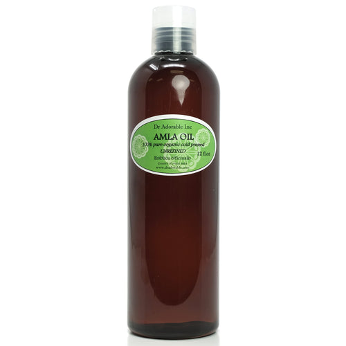 Dr Adorable - 12 oz - Organic AMLA OIL UNREFINED - 100% Pure Cold Pressed Extra Virgin for Healthy Hair and Moisturized Scalp