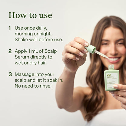Divi Scalp Serum for Thinning Hair, 30ml - Clinically Tested, Nourishing Formula with Amino Acids, Caffeine & Rosemary Oil - Promotes Healthy Scalp, Reduces Oil & Product Buildup, Pack of 2