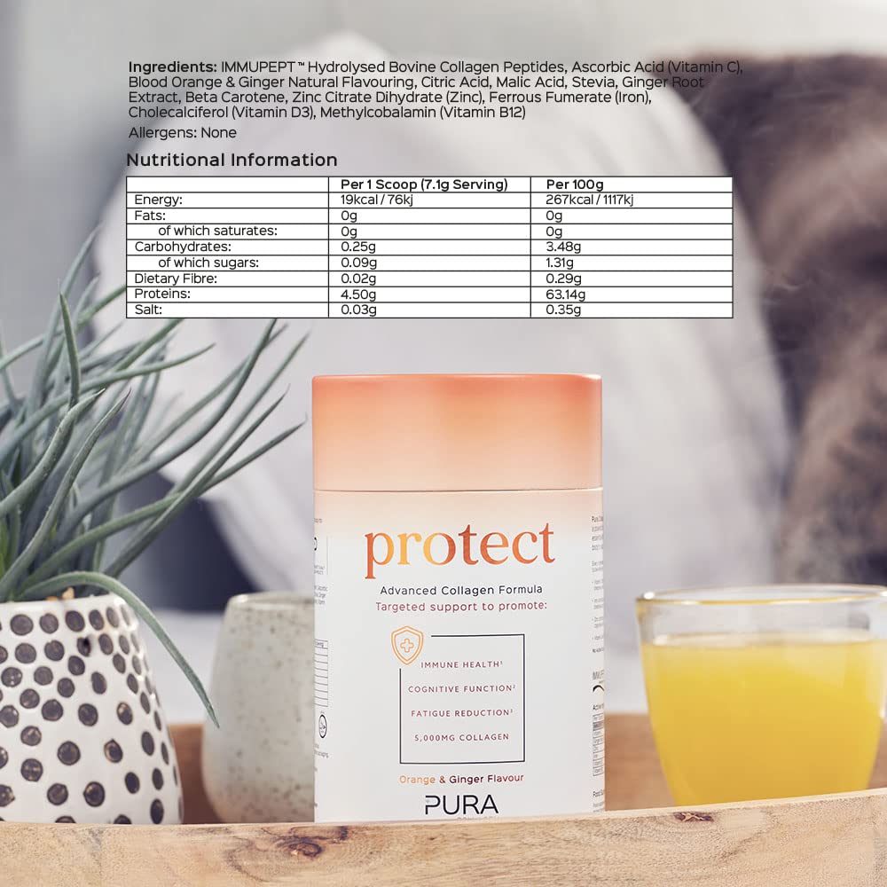 Pura Collagen Powdered Supplement (Protect) 5,000mg Bioactive Collagen Peptides