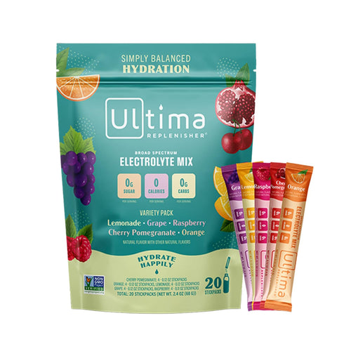 Ultima Replenisher Daily Electrolyte Drink Mix – Original Variety, 20 Stickpacks – Hydration 