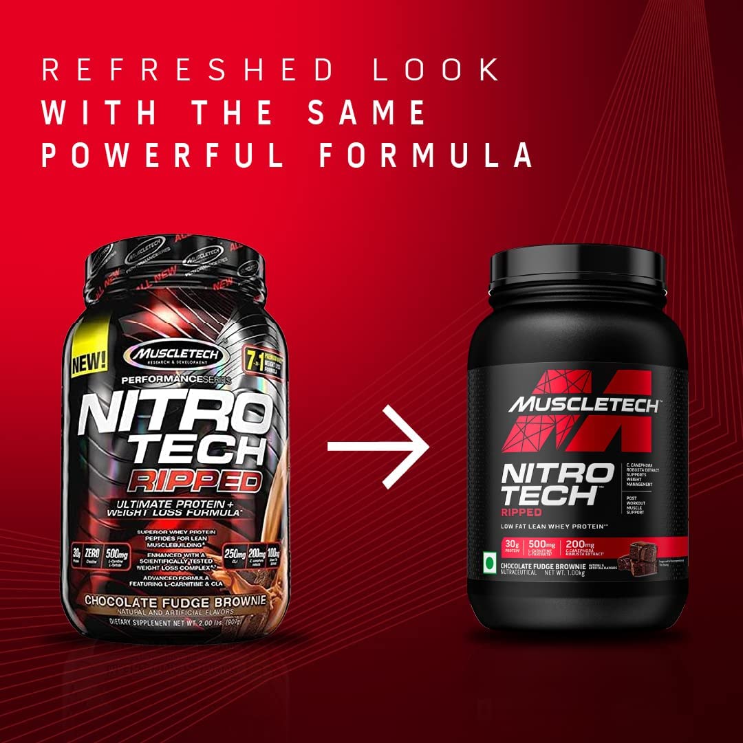 Protein Powder for Weight Loss - MuscleTech Nitro-Tech Ripped - Whey Protein Powder
