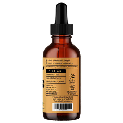PRIME NATURAL Hair Oil - Batana, Rosemary, Pumpkin Seed, Castor, Almond & Peppermint Oil - Biotin Infused Frizzy & Dry Scalp Care - 2oz