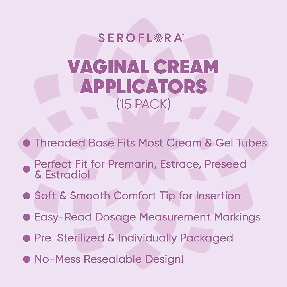 Seroflora Disposable Plastic Vaginal Applicators - Threaded End to Fit OTC Gels, Lubes or Creams Products