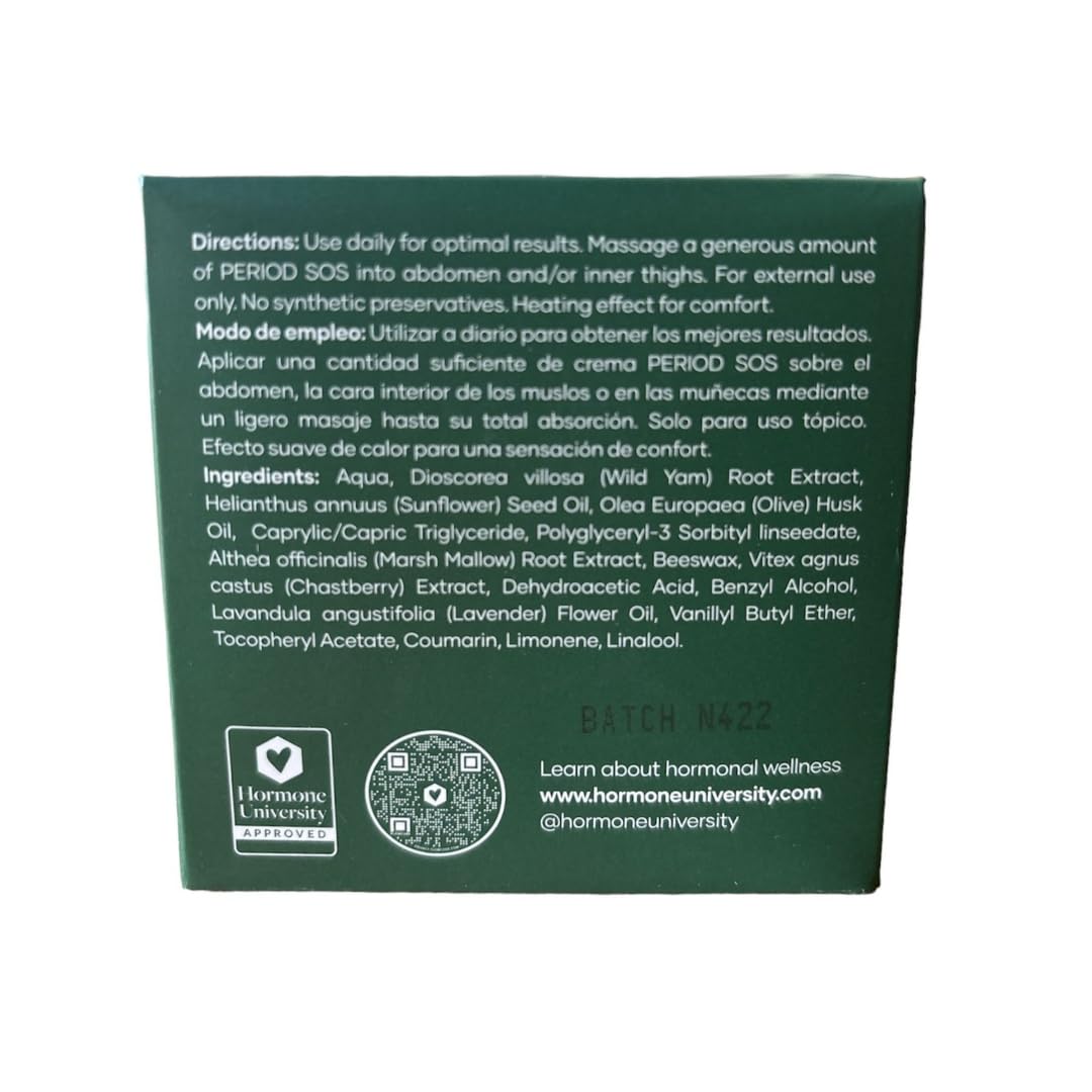 Glow Botanica - Period SOS - Real Wild Yam Cream for PMS Symptom Relief - Topical Supplement