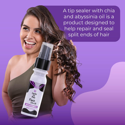 Leche Pal Pelo Traditional - Hair Oil for Frizz Control - Non-Greasy Haircare with Abyssinian Oil, Omega 3, Provitamin B5 - Finish Chia - 1.2 oz