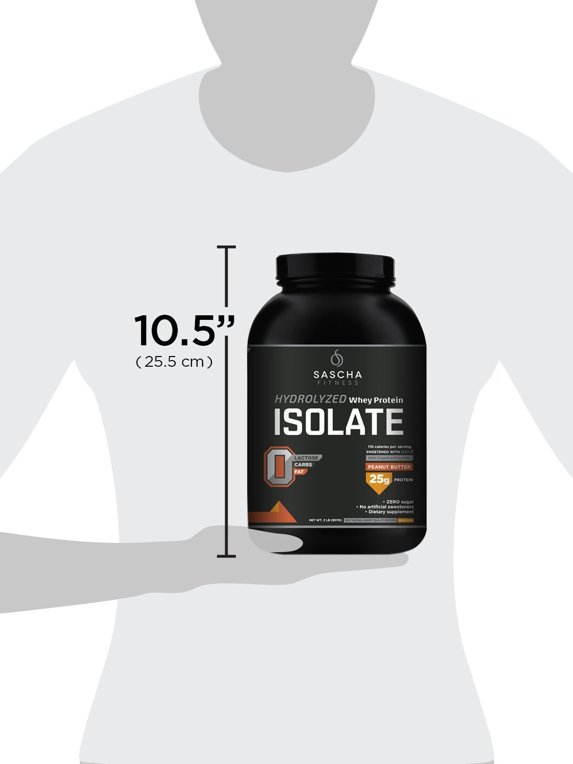 SASCHA FITNESS Hydrolyzed Whey Protein Isolate,100% Grass-Fed ,2.3 Pounds