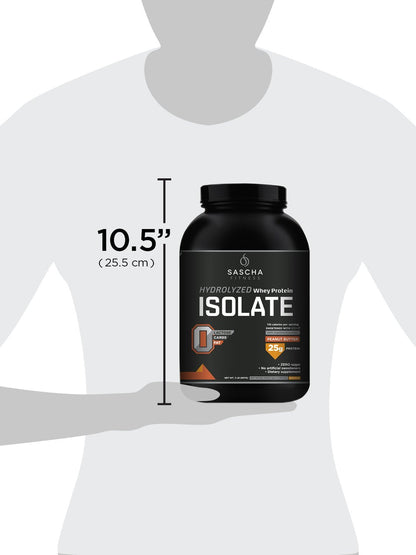 SASCHA FITNESS Hydrolyzed Whey Protein Isolate,100% Grass-Fed ,2.3 Pounds