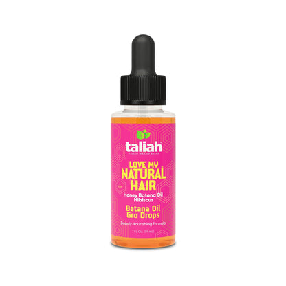 Taliah Waajid Love My Natural Hair Batana Oil Gro Drops 2oz - For Hair & Scalp with Batana Oil - Strengthens, Soothes Dry Scalp & Promotes Healthy Hair Growth for Natural, Curly, Coily Hair