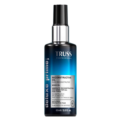 TRUSS Deluxe Prime Reconstructive Hair Oil for Damaged Hair - Split End Repair Treatment with Heat Protection & Frizz Control - Seals Cuticle for Strength & Softness (2 Fl oz)