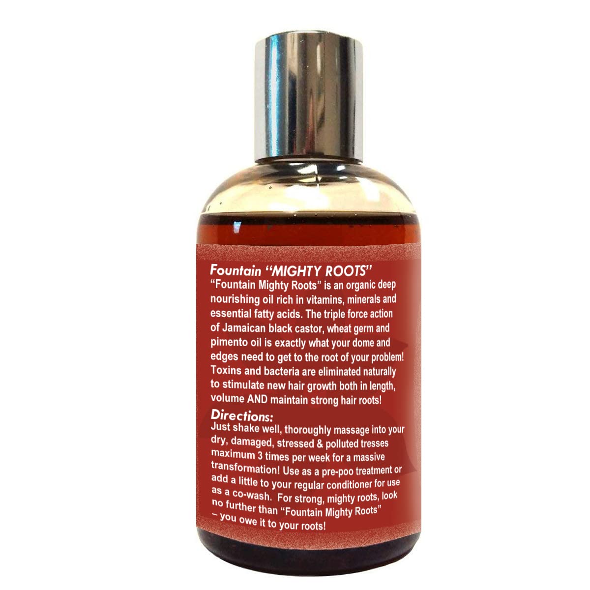 Fountain Mighty Roots with Jamaican Pimento Black Castor Oil 4 Ounce (Pack of 2)