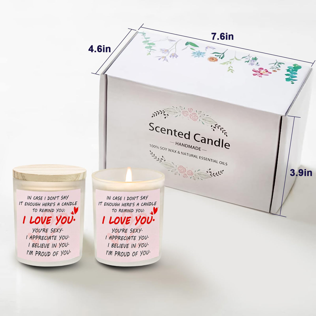 Gifts for Her Anniversary Candler - 2pack Valentine's Day Candle Gift,Wife Gifts Anniversary,Vanilla Lavender