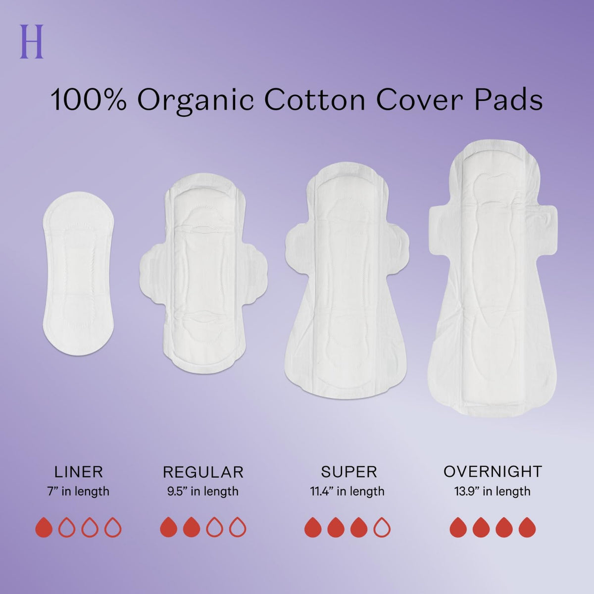 The Honey Pot Company - Non-Herbal Regular Flow Pads with Wings - Organic Pads for Women