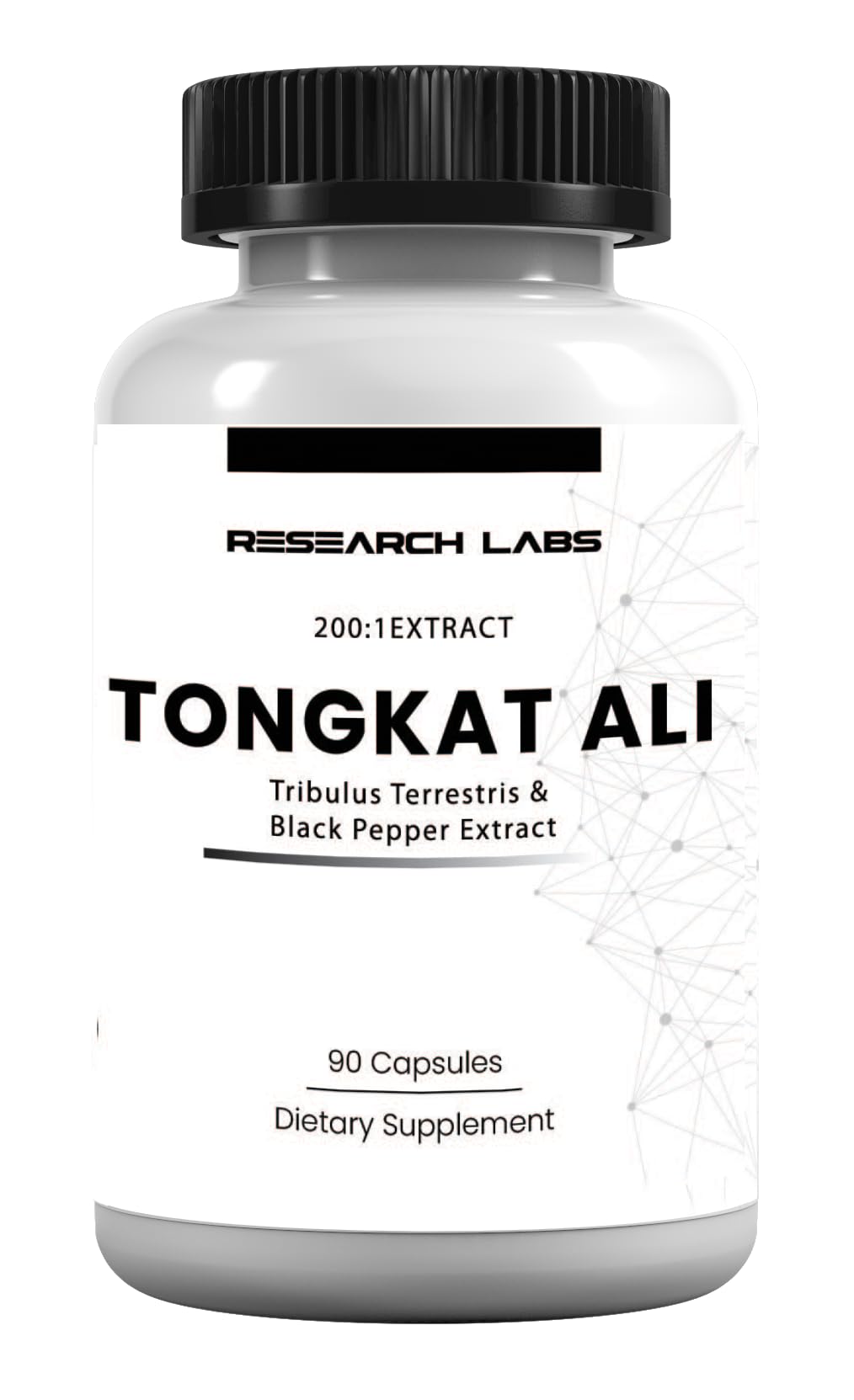 Research Labs Longjack Tongkat Ali Extract Capsules - Highly Concentrated Potent Extract - Strength, Drive, Performance & Muscle Mass