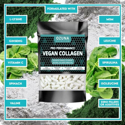 Pro Performance Vegan Collagen Complex - Vegetarian Collagen Capsules, Plant Based Collagen