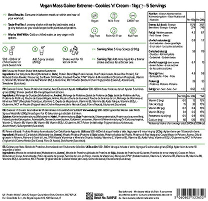 Protein Works - Vegan Mass Gainer Extreme - High Calorie Protein Powder - Weight Gainer