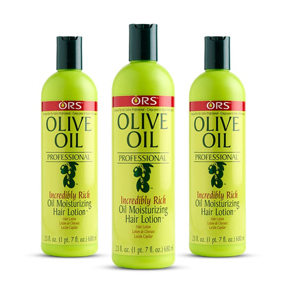 ORS Olive Oil Professional Incredibly Rich Oil Moisturizing Hair Lotion 23 Ounce (Pack of 3)