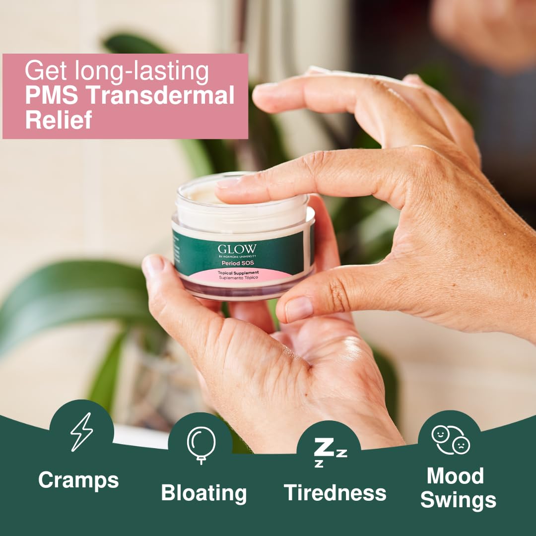 Glow Botanica - Period SOS - Real Wild Yam Cream for PMS Symptom Relief - Topical Supplement