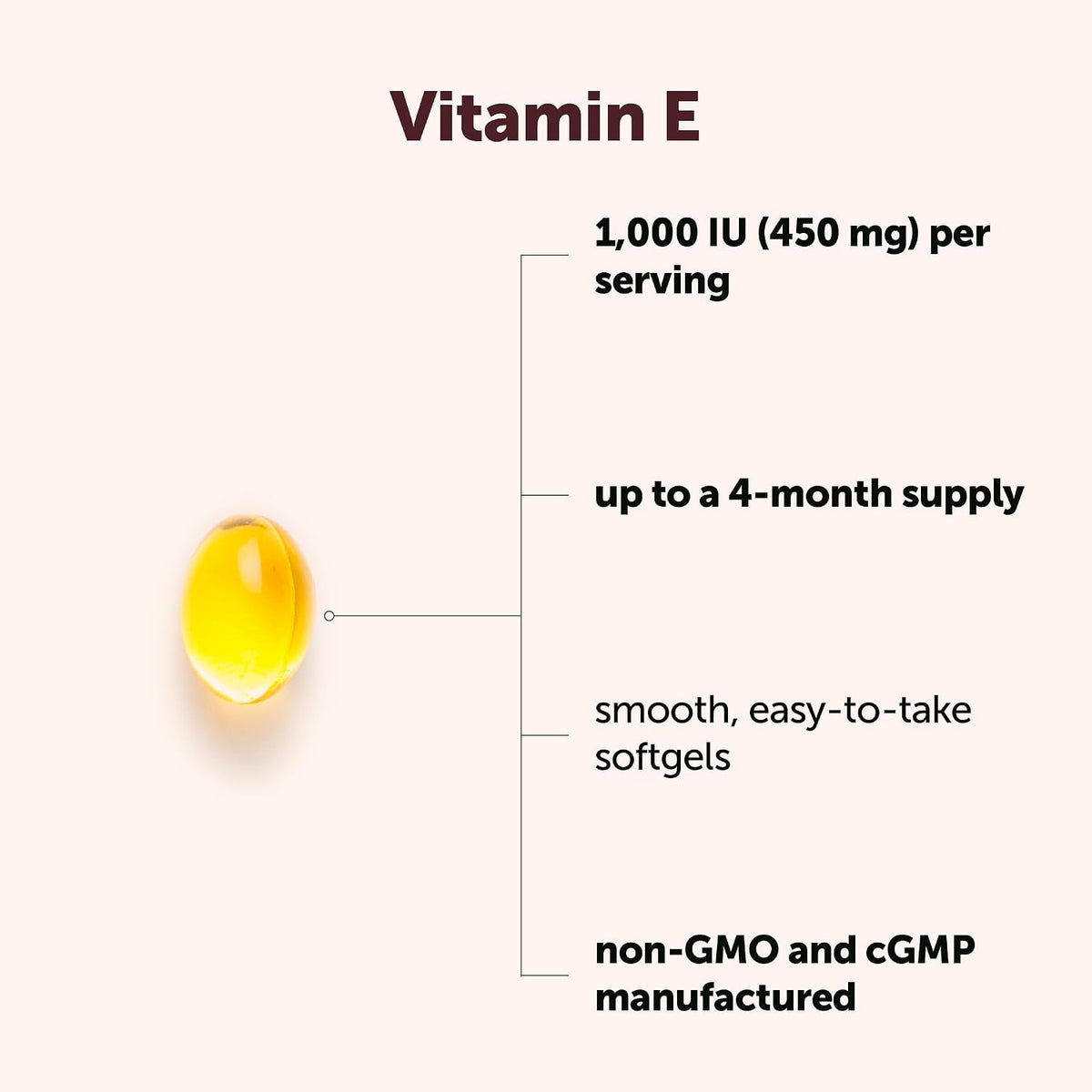 Micro Ingredients Vitamin E 1000 IU (450 mg) Per Serving, 240 Softgels - Daily Vitamin E Supplement - 4-Month Supply - Non-GMO, Gluten Free
