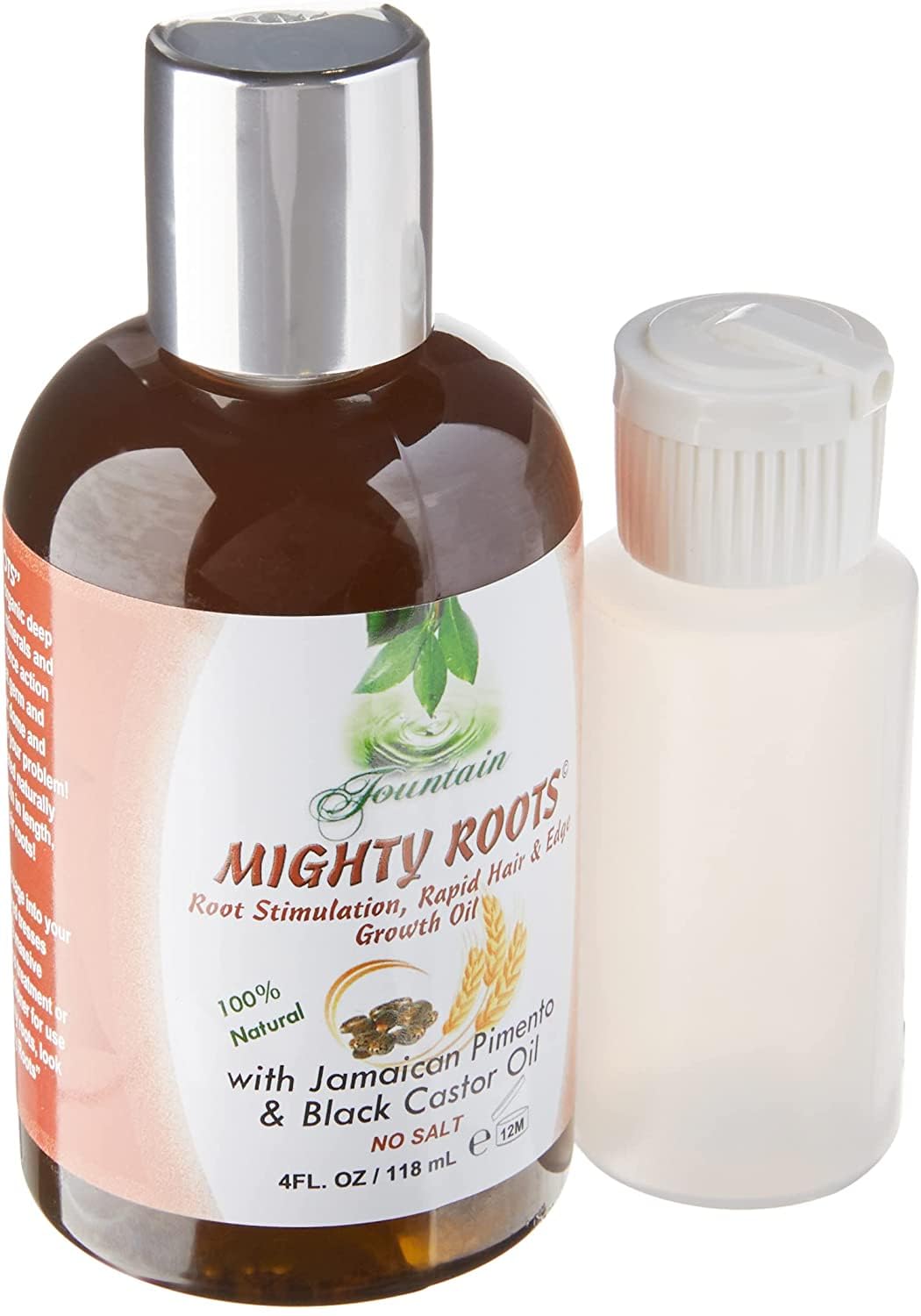 Fountain Mighty Roots with Jamaican Pimento Black Castor Oil 4 Ounce (Pack of 2)