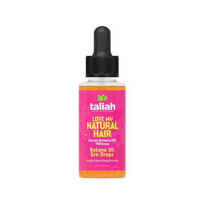 Taliah Waajid Love My Natural Hair Batana Oil Gro Drops 2oz - For Hair & Scalp with Batana Oil - Strengthens, Soothes Dry Scalp & Promotes Healthy Hair Growth for Natural, Curly, Coily Hair