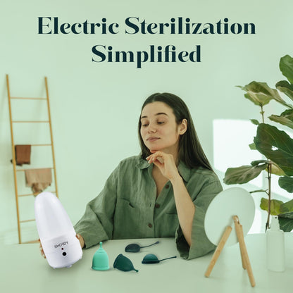 SHORDY Menstrual Cup and Steamer Sterilizer for Beginners Kit Set of 2 Period Cups (Small & Large)