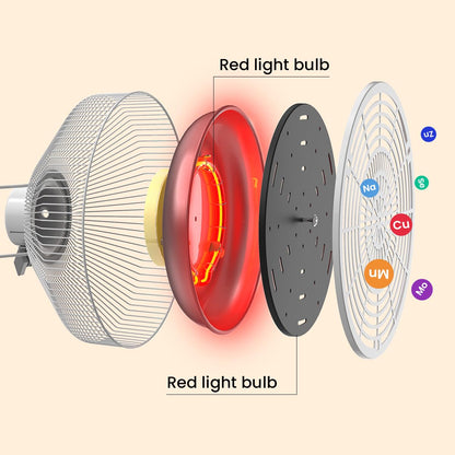 TDP and Infrared Red Light Therapy with Base, 2 in 1 Infrared Heat Lamp Device with 275W Bulb