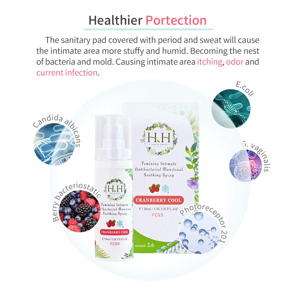 HH Herb&Health Feminine Deodorant Spray - Natural Essential Oil Intimate Soothing Mist - Spray PLUS