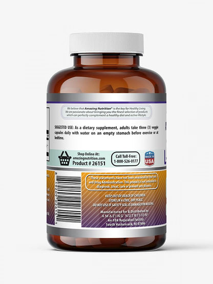 Amazing Formulas L-Ornithine 1500 Mg Per Serving Veggie Capsules Supplement - Non-GMO - Gluten Free - Made in USA (120 Count)
