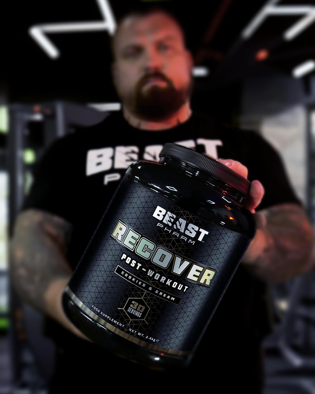 Beast Pharm - Recover Whey Protein Powder - 2.4kg/30 Servings - Cookies & Cream