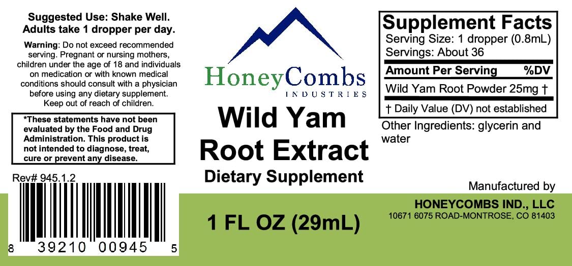 HoneyCombs Wild Yam - Supports Female Reproductive Health, PMS Relief and More