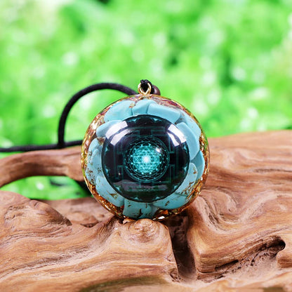 Day Day Up Turquoise Orgonite Pendant Healing Crystal jewelry Orgone Yoga Necklace Reiki Spiritual