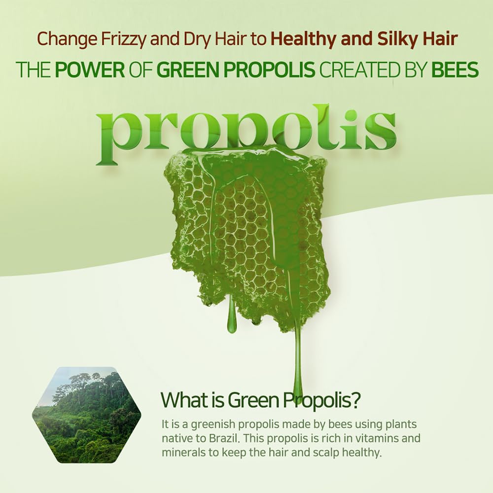 Kerasys Propolis Royal Jelly Extract Green Tea Olive Oil Shiny and Healthy Hair Propolis Green Moisture 33.8 fl oz / 1L (Treatment, 1-Pack)