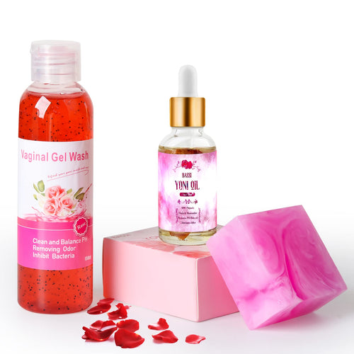 Feminine Wash & Yoni Oil & Yoni Soap Set for Women, Yoni Wash for Vaginal Ph Balance Remove Odor 