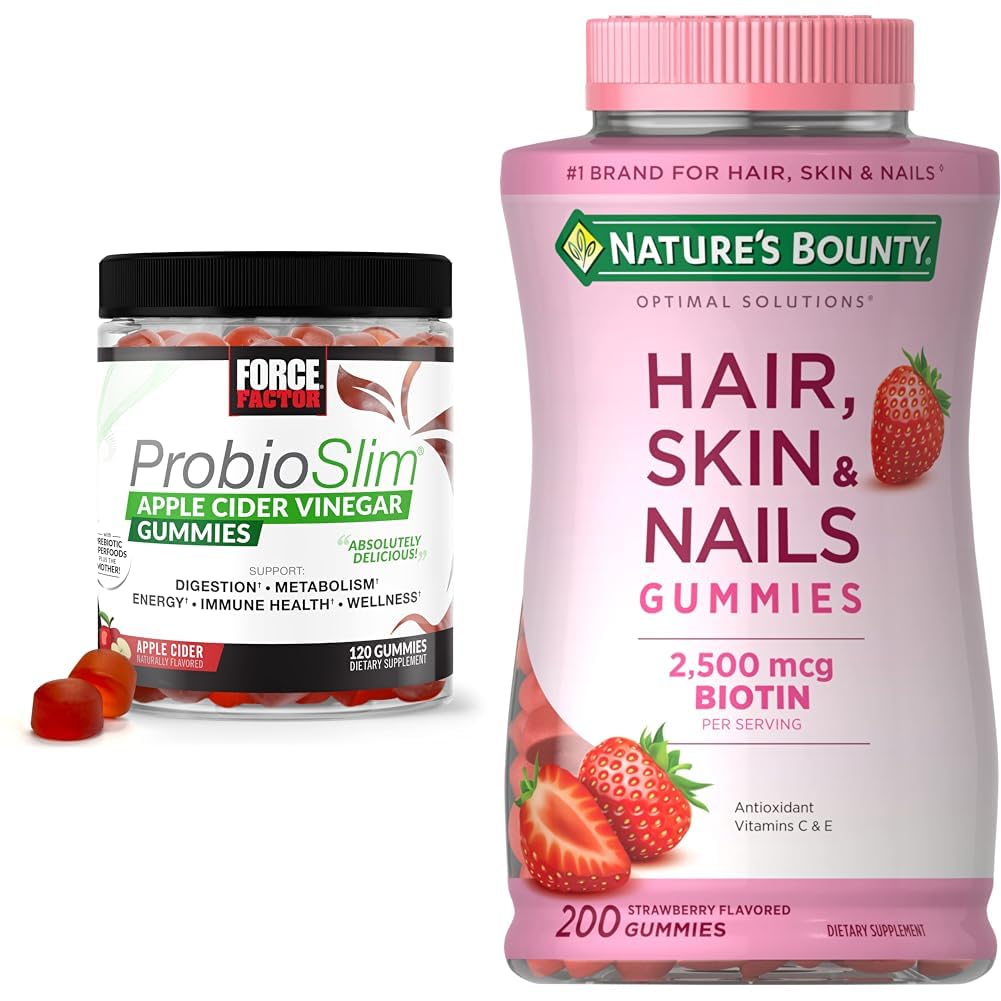 Force Factor ProbioSlim Apple Cider Vinegar Gummies with Organic, LactoSpore & Nature'