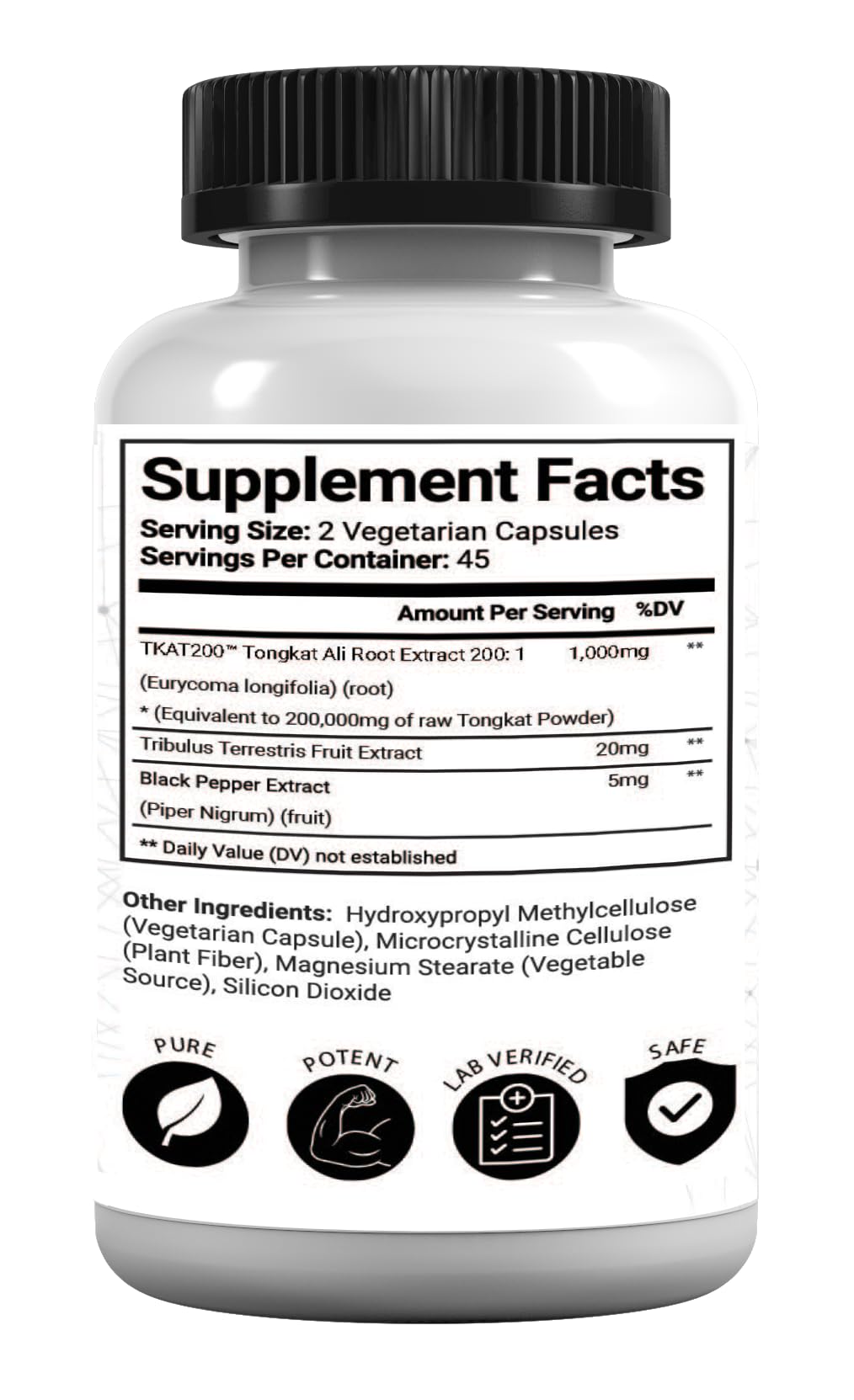 Research Labs Longjack Tongkat Ali Extract Capsules - Highly Concentrated Potent Extract - Strength, Drive, Performance & Muscle Mass