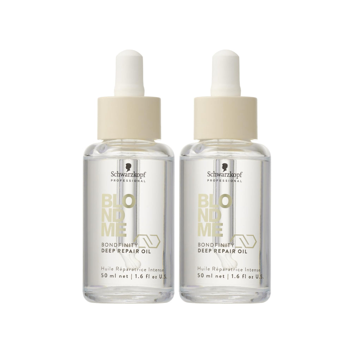 BlondMe Bondfinity Deep Repair Oil for Blonde Hair - Reduces Frizz - Heat Protection - For Blonde, Lightened, & Grey Hair, 1.6 Fl Oz (2 Pack)