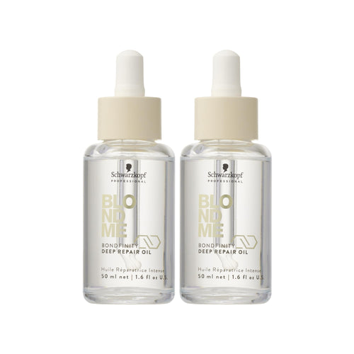 BlondMe Bondfinity Deep Repair Oil for Blonde Hair - Reduces Frizz - Heat Protection - For Blonde, Lightened, & Grey Hair, 1.6 Fl Oz (2 Pack)