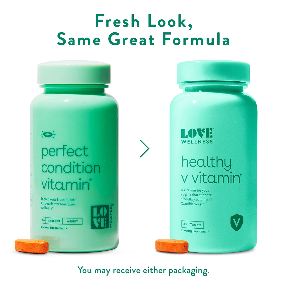 Love Wellness Women's Vaginal Health Supplement, Healthy V Vitamin - Maintains pH Balance, Gut Health