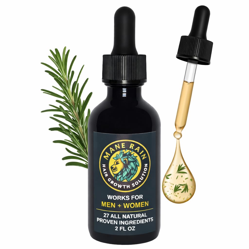 Mane Rain Hair Growth for Men and Women-Z-LAB27 BioActive Plant Formula Awakens Hibernating Roots-Stimulates and Nourishes Scalp-Blocks DHT-Fuller Thicker Hair-Made in USA