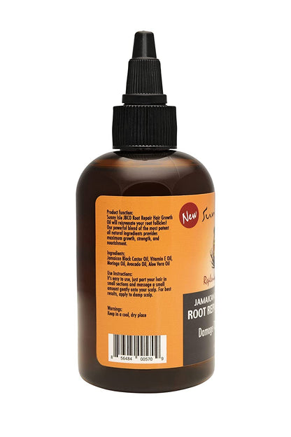 Sunny Isle Jamaican Black Castor Oil Root Repair Growth Oil, Brown 4 Fl Oz (2 Pack)
