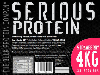 The Bulk Protein Company - SERIOUS PROTEIN - Whey Protein Powder - 4kg - Low Carb
