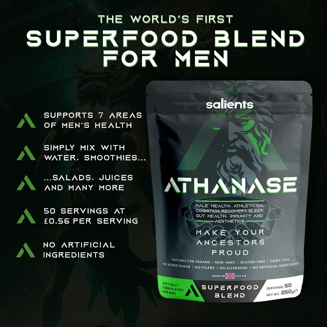 SALIENTS ATHANASE - Men's Super Greens Powder - Superfood Powder Blend