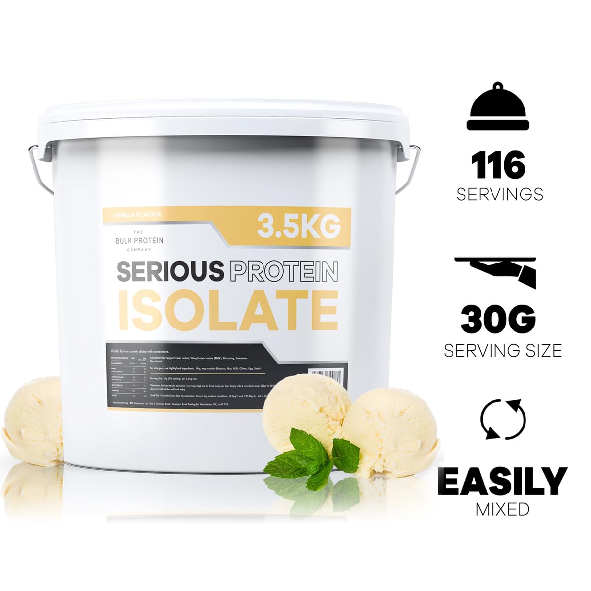 The Bulk Protein Company, Serious Protein Isolate - 3.5kg - Whey Protein Iso