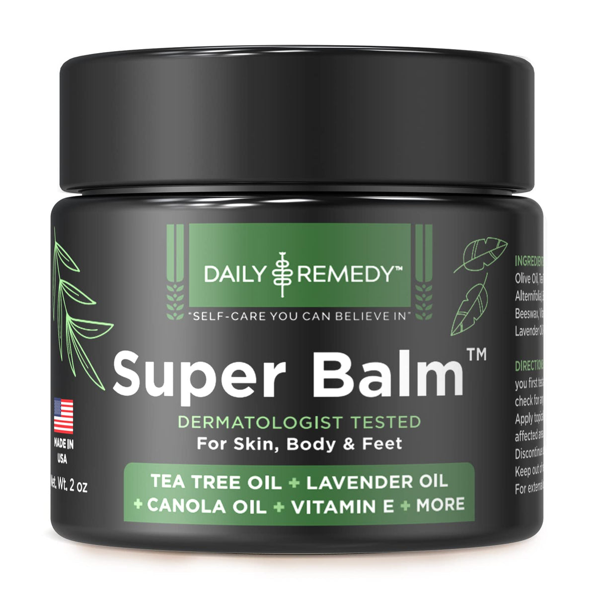 DAILY REMEDY Tea Tree Oil Extra Strength Super Balm - Athletes Foot Cream Combats