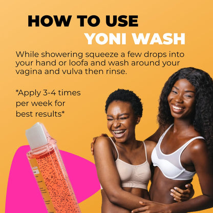 GLO Melanin Peach Yoni Wash with Aloe Vera, All Natural Feminine Wash for Women pH Balance