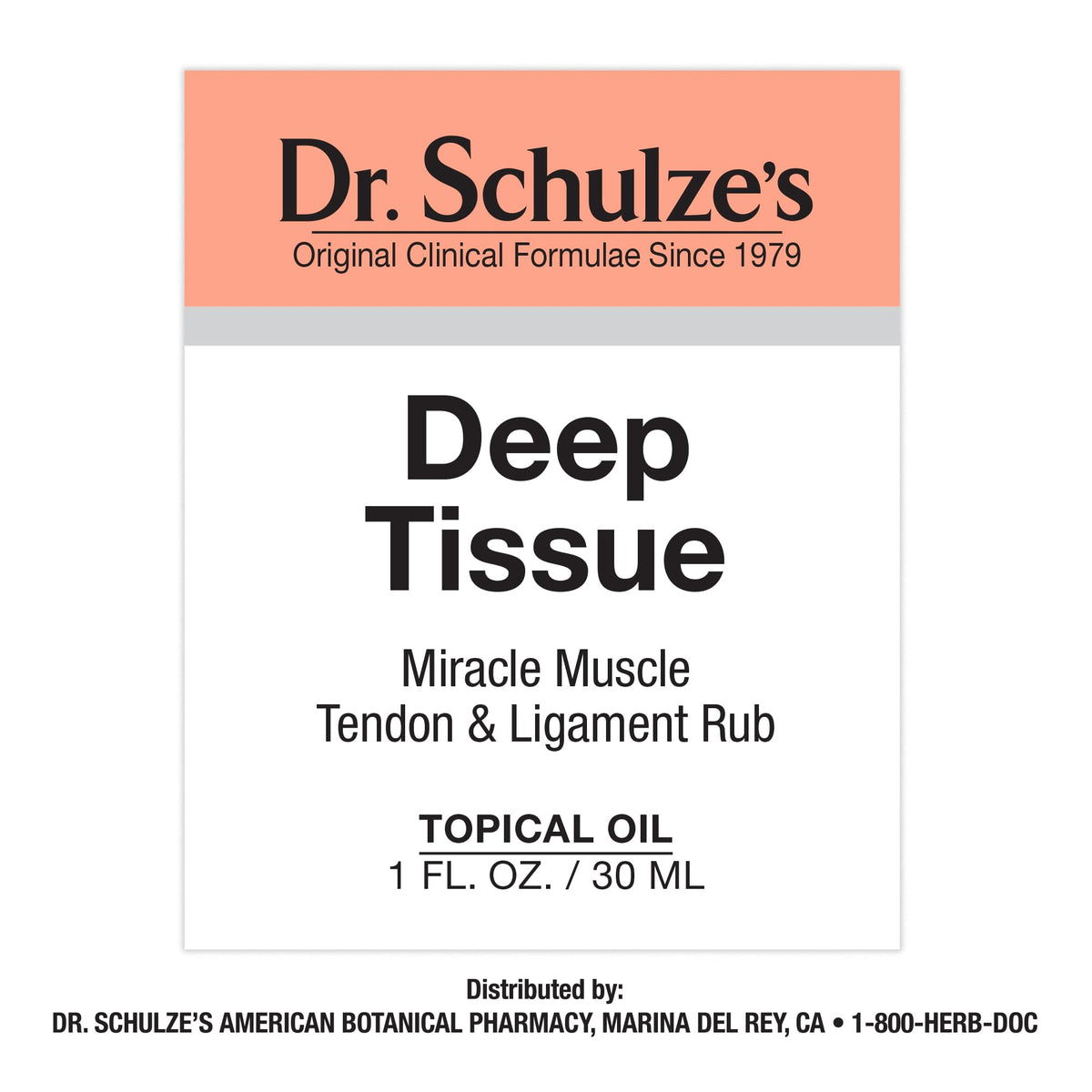 Dr. Schulze's Deep Tissue Oil - Powerful Herbal Support for Muscles, Tendons and Joints
