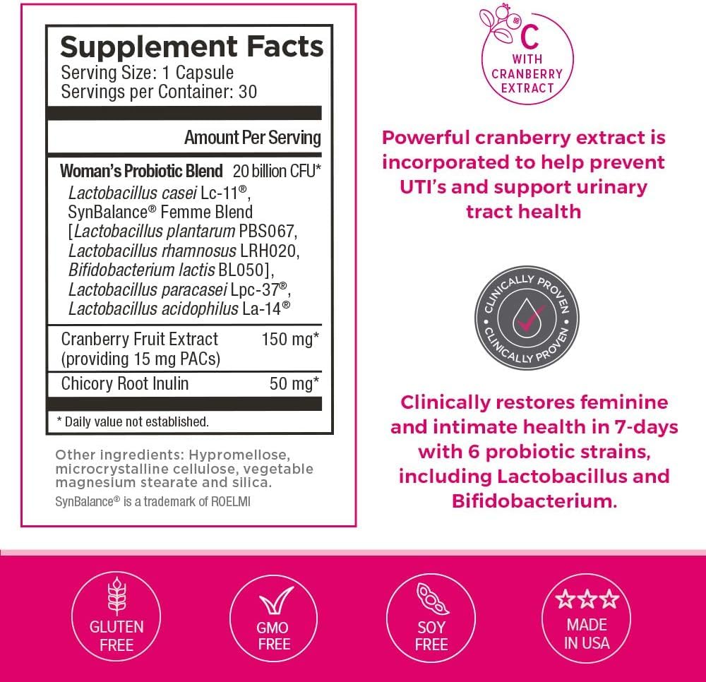 2 Pack Omax Prebiotics & Probiotics for Women, pH Balance, Vaginal Health, Urinary Tract, Yeast